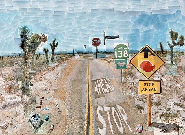 David Hockney's 'Pearblossom Hwy', photographic collage of a Californian highway from 1986 max colson